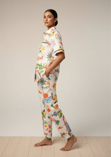 Amalfi Dreams Printed-Night Suit