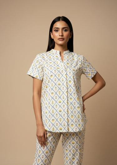 Bloom Grid-Printed Co-ord Set