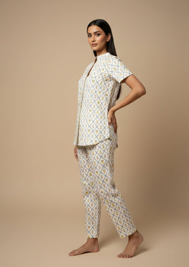Bloom Grid-Printed Co-ord Set
