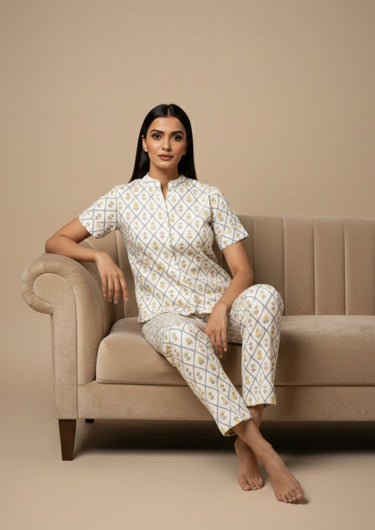 Bloom Grid-Printed Co-ord Set