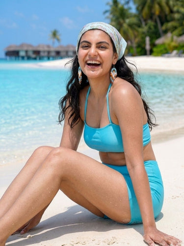 Cyan-derella Halter Shorts Set (2 Pcs)