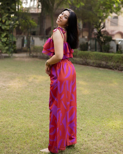 Ruffled Beachwear Co-ord Set
