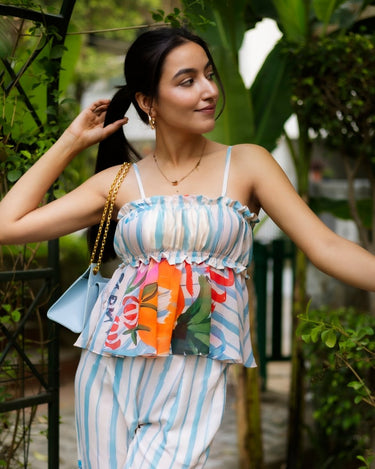 Tooti Frooti Flared Printed Co - Ord Set - AOBAcord set
