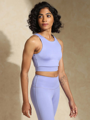 Shop-Padded Cross Back Crop Top Periwinkle