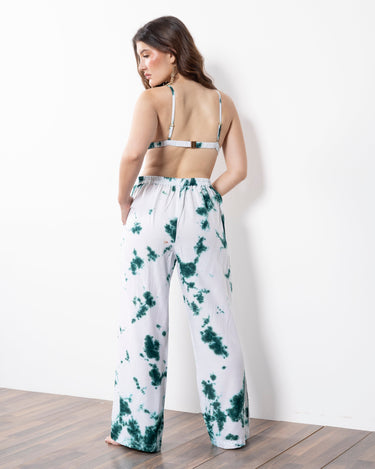 Women Tie & Dye Sleeveless Beachwear Set