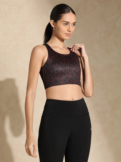 Leopard  High Impact Action Bra With Clasp