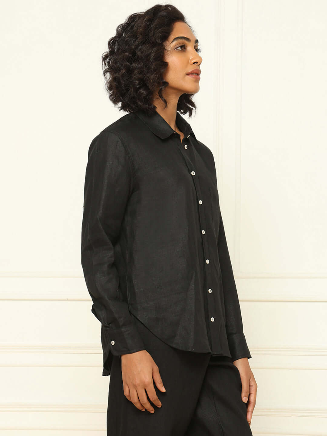 Shop-Linen Shirt Black