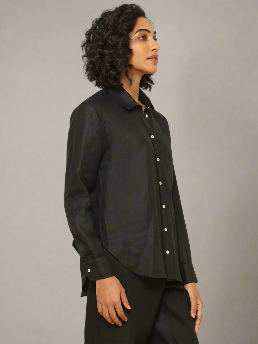 Shop-Linen Shirt Black