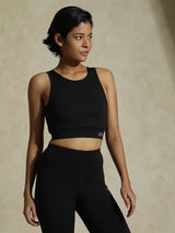 Shop-Padded Cross Back Crop Top Black