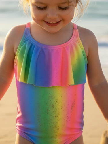 Girls Pastel Ombre One-Piece Swimsuit