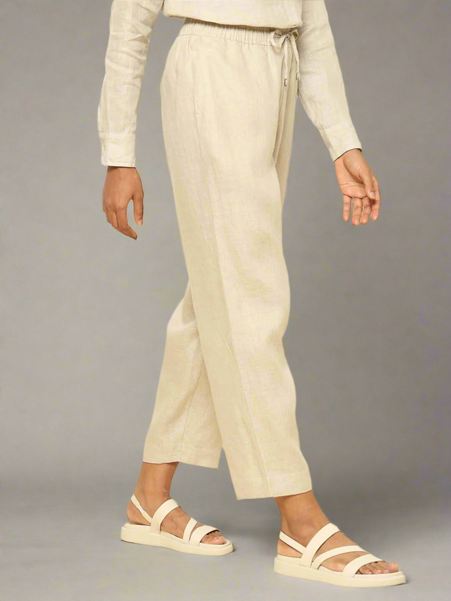 Shop-Linen Tapered Pants Beige