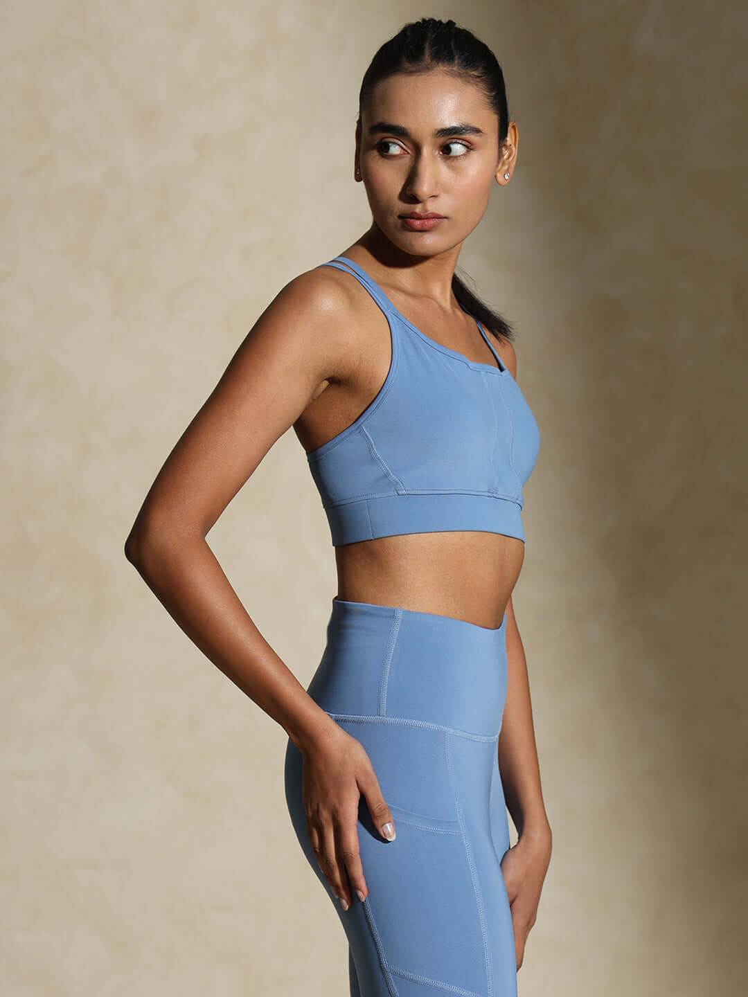 Shop-Yoga Strap Back Bra Cerulean