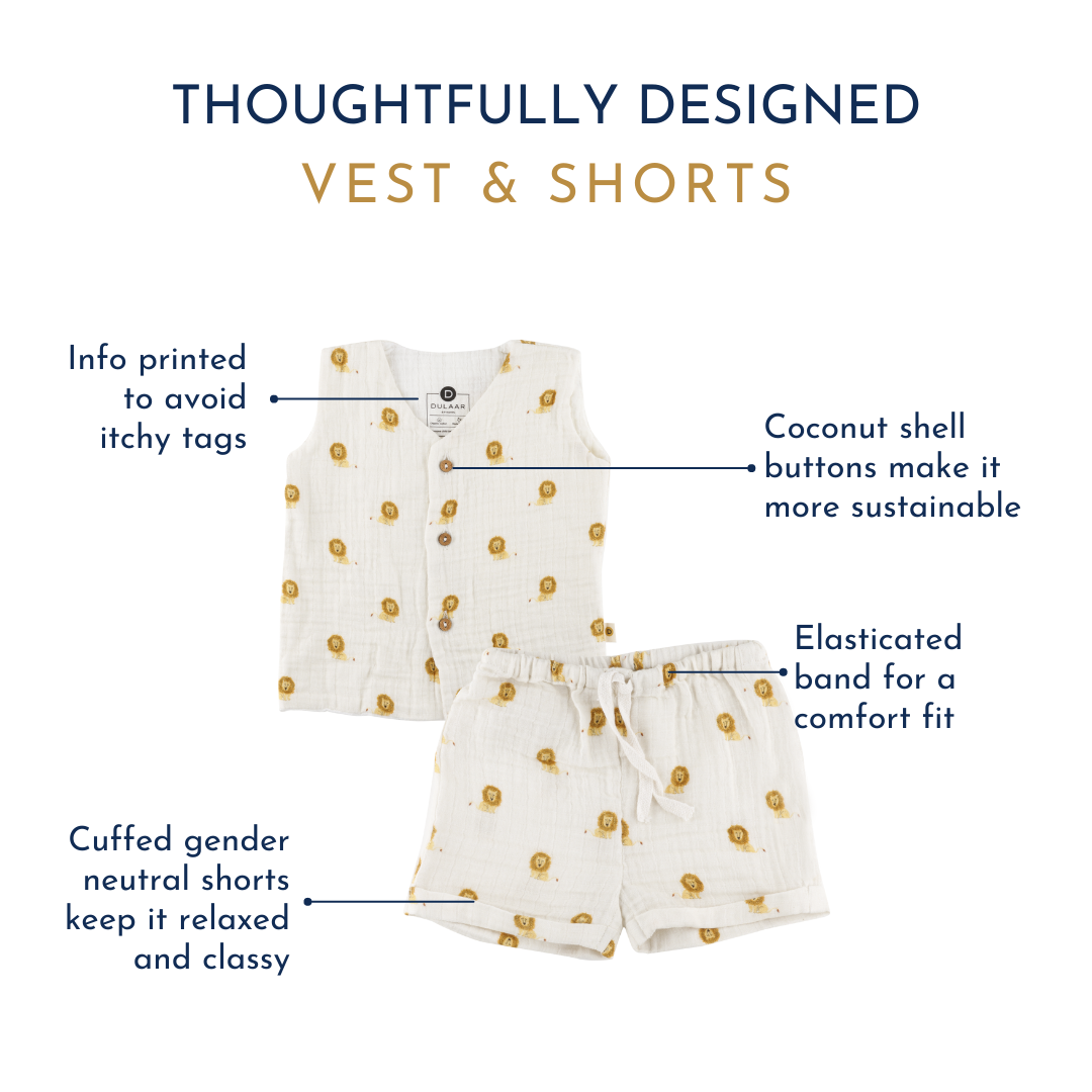 Organic Muslin Vest & Shorts Set