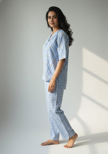 Sunflower Check Embroidered Co-Ord Set