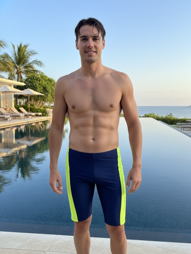 Men's Navy Athletic Swim Shorts