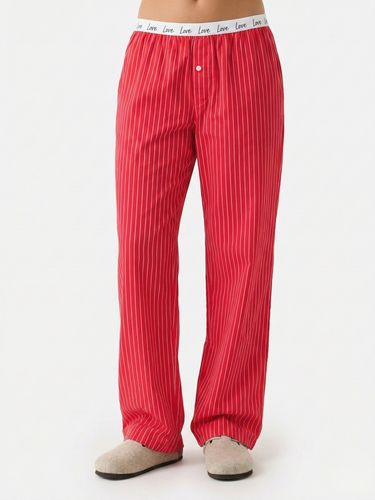 Pink Stripe Cotton Lounge Pants