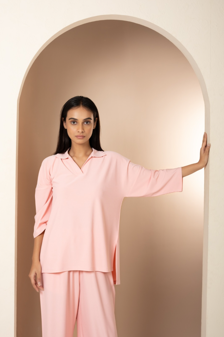Rosé Flow – Hosiery Co-Ord Set