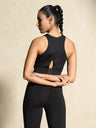 Shop-Keyhole Back Crop Top with Clasp Black