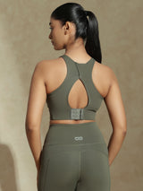 Terra olive high impact sports bra and luna sculpt leggings - Earthy tones activewear for Valentine's gift guide