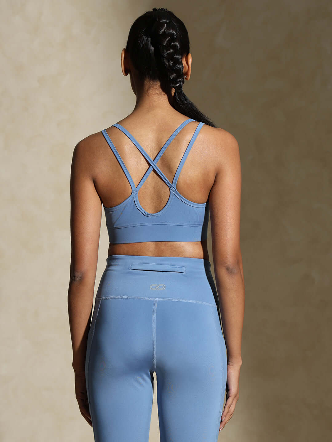 Shop-Yoga Strap Back Bra Cerulean