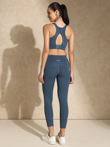 Shop-Aegean Blue High Impact Action Bra with Clasp & Luna Sculpt Leggings