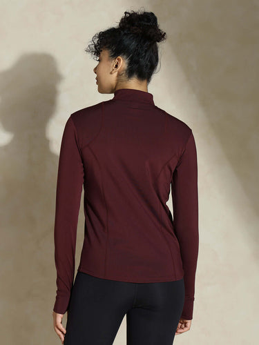 Shop-Women's Ath Runner Zip Neck Plum