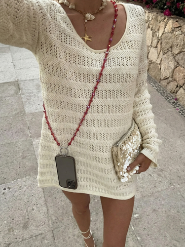 Red Crystals Crossbody Phone Sling