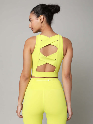 Shop-Padded Cross Back Lime Crop Top
