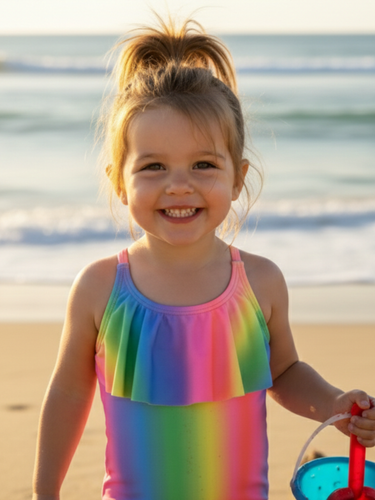 Girls Pastel Ombre One-Piece Swimsuit