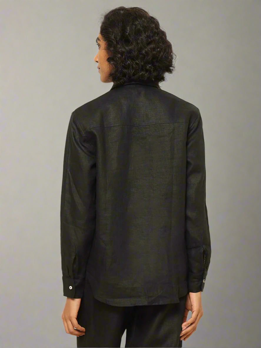 Shop-Linen Shirt Black