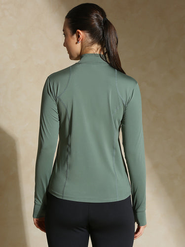 Shop-Women's Ath Runner Zip Neck Light Sage