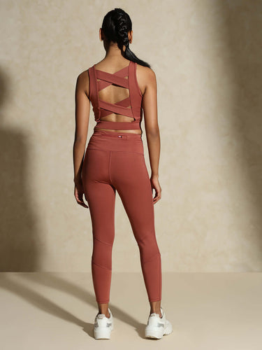 Shop-Padded Cross Back Crop Top Marsala