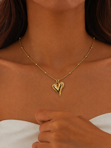 Chunky Gold Heart Necklace