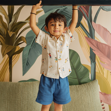 Organic Muslin Shirt & Shorts Set