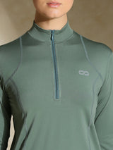 Shop-Women's Ath Runner Zip Neck Light Sage