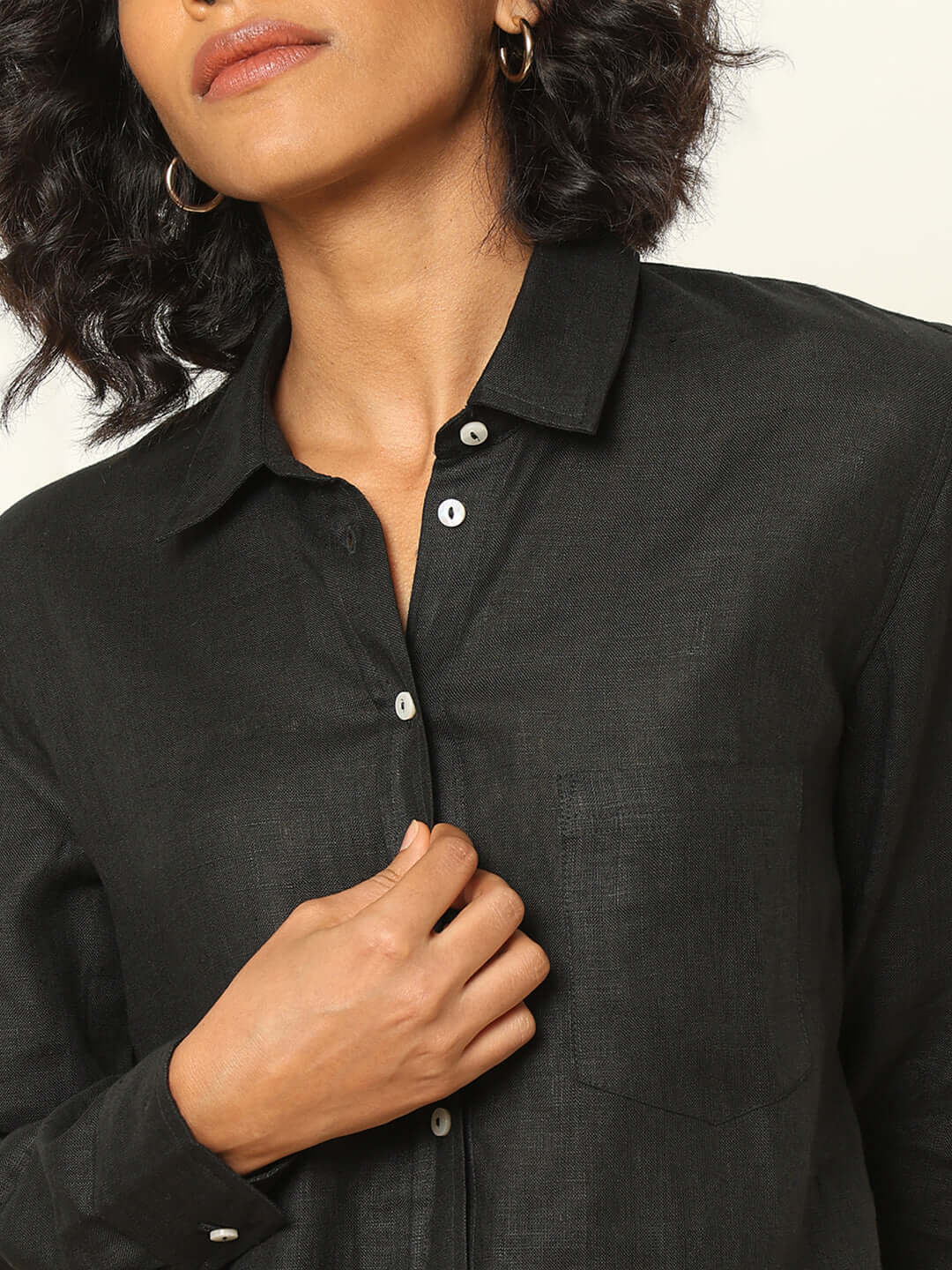 Shop-Linen Shirt Black