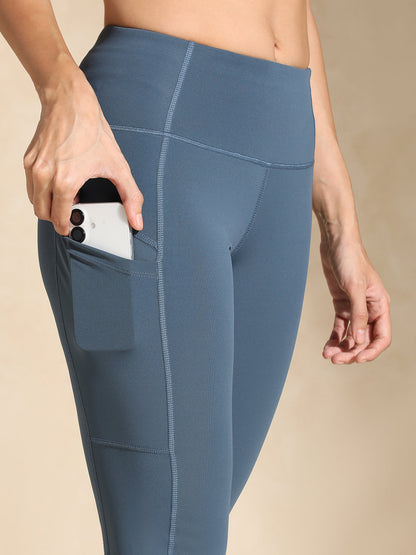 Luna Sculpt Flare Pants Aegean Blue