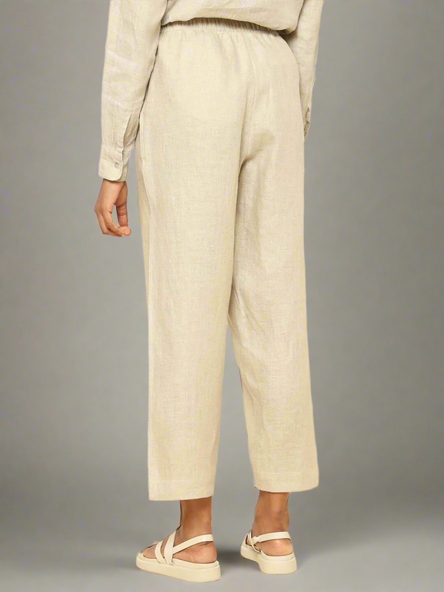 Shop-Linen Tapered Pants Beige