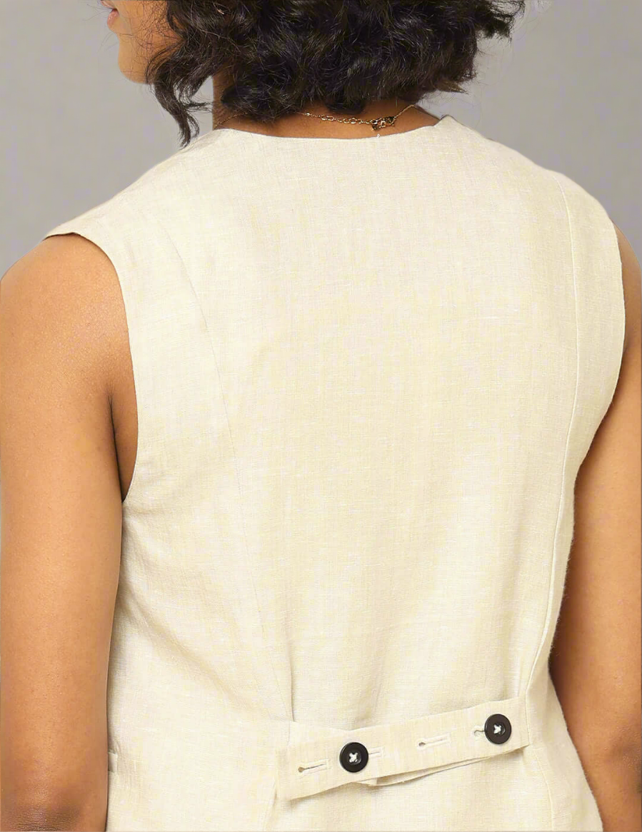 Shop-Linen Waistcoat Beige