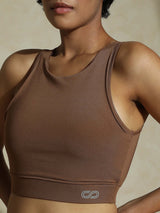 Shop-Padded Cross Back Crop Top Waffle
