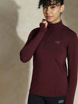 Shop-Women's Ath Runner Zip Neck Plum