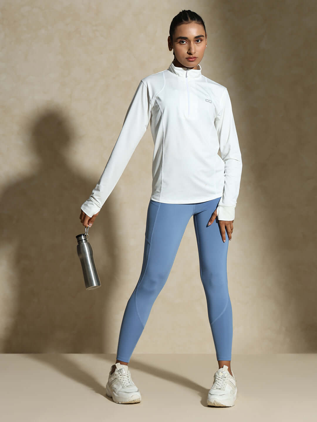 Shop-Women's Ath Runner Zip Neck White