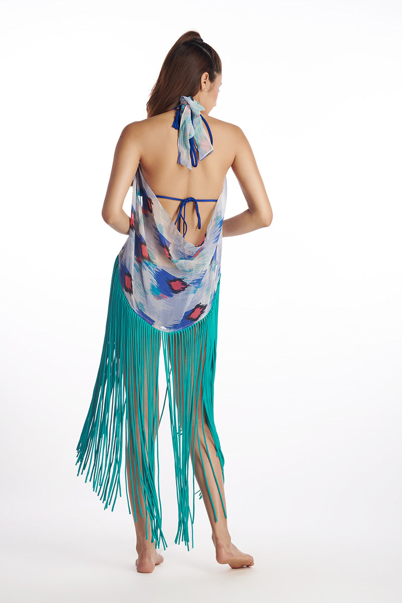 IKAT FRINGE MULTIWAY CAPE