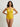 Halter Neck Yellow Ruched Swimsuit