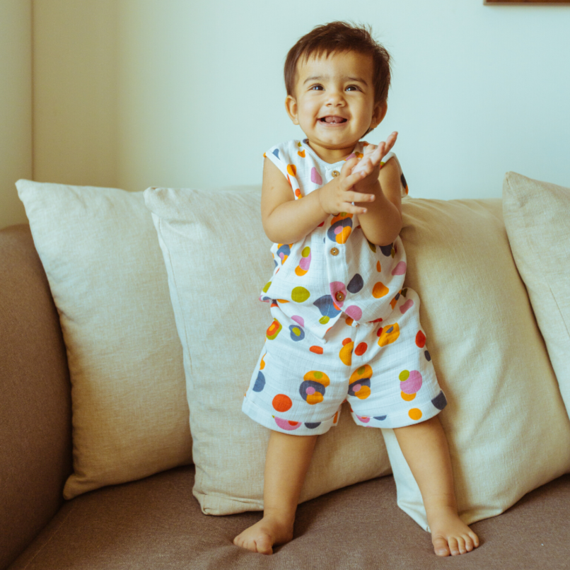 Organic Muslin Vest & Shorts Set