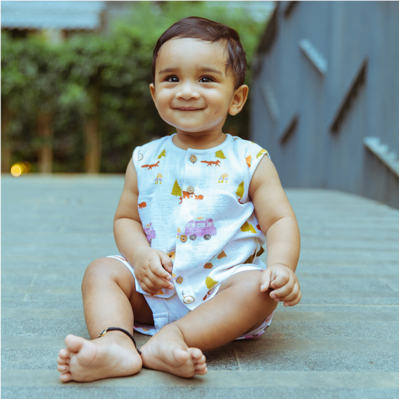Organic Muslin Vest & Shorts Set