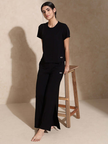 Shop-Serene Yoga Pants with Slit Black