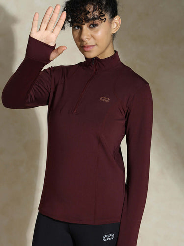 Shop-Women's Ath Runner Zip Neck Plum