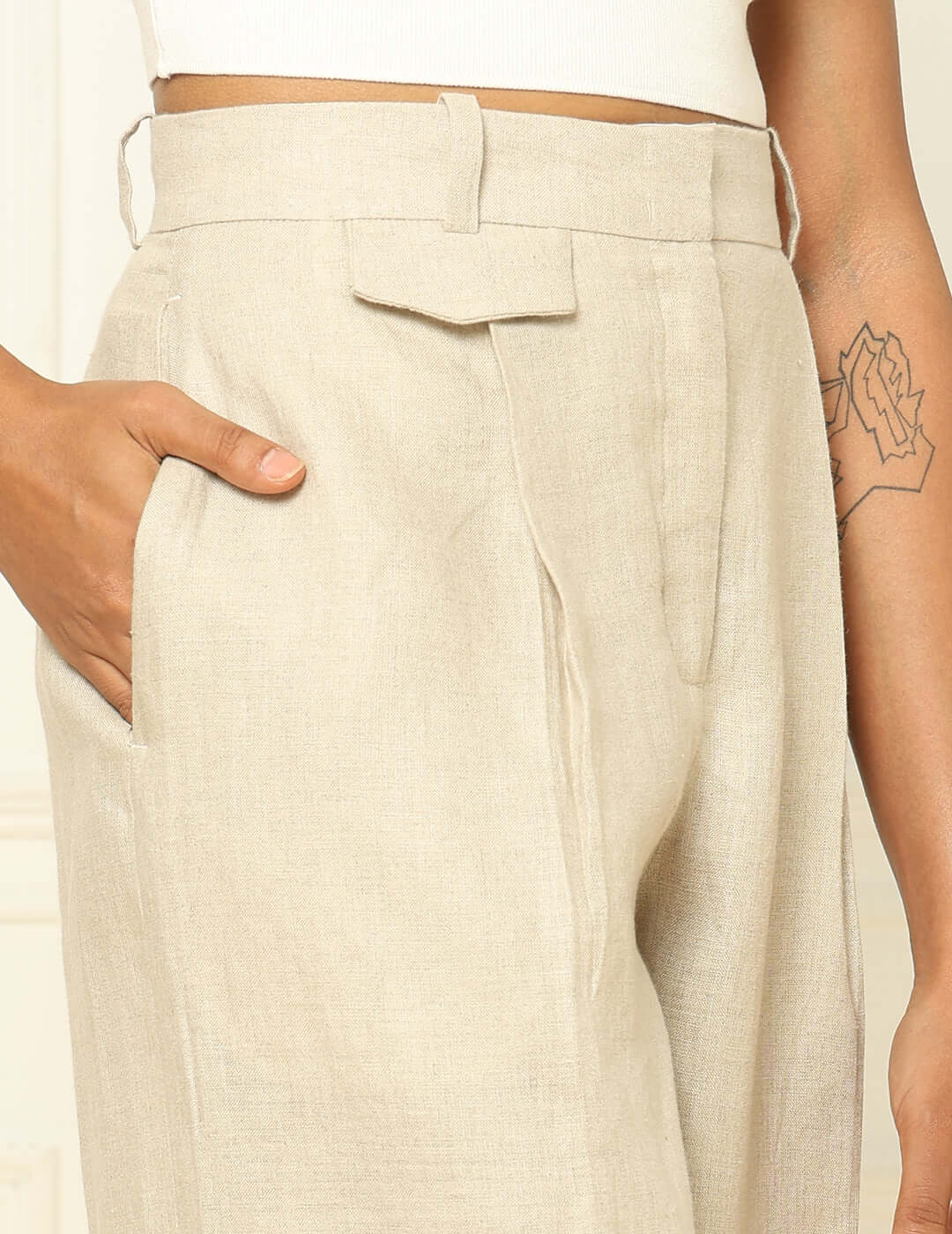 Shop-Linen Trousers Beige