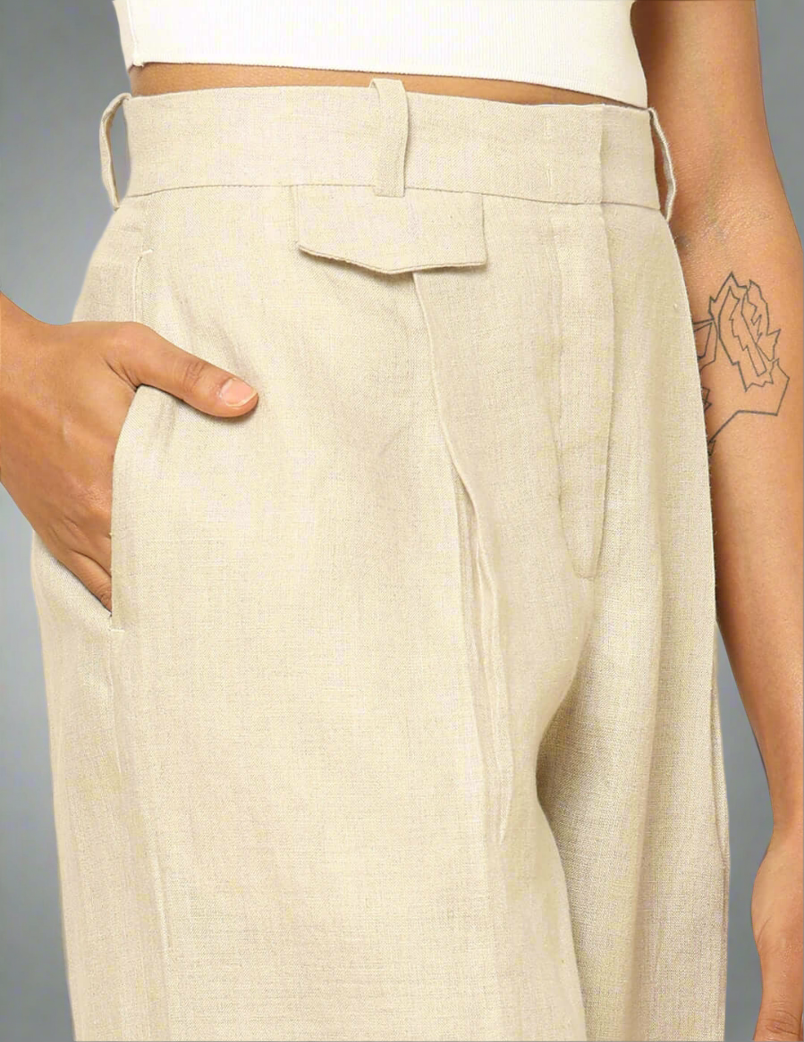 Shop-Linen Trousers Beige